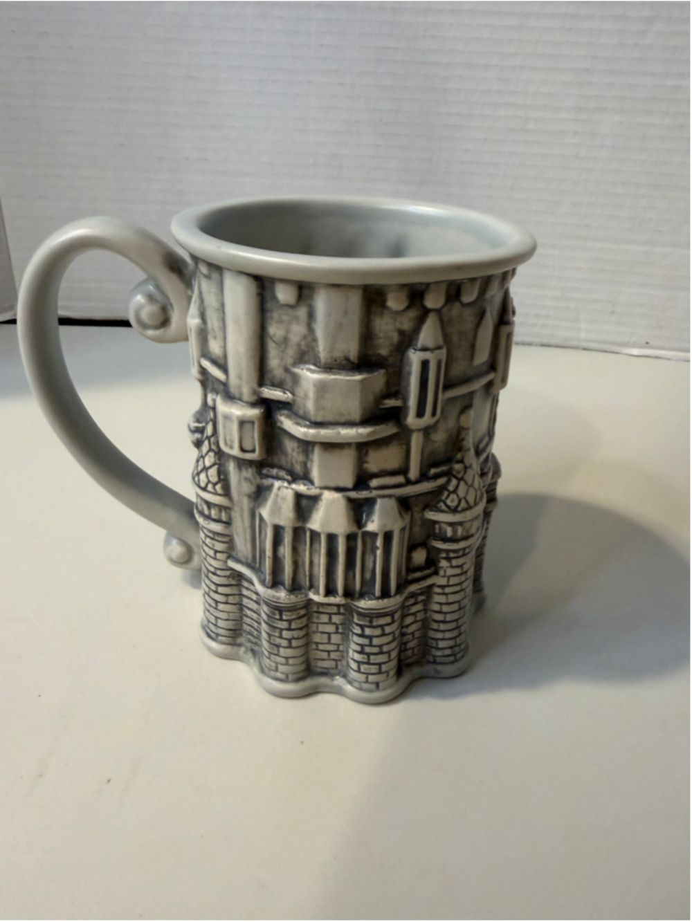Disney Parks Castle Sculpted Ceramic Mug One Size Grey White